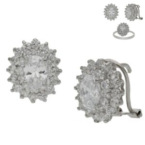 Pendientes oro blanco 18kl circonitas