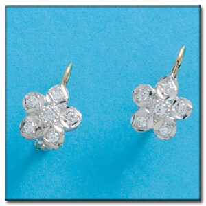 Pendientes oro 18kl flor