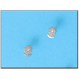 Pendientes oro blanco 18kl margarita