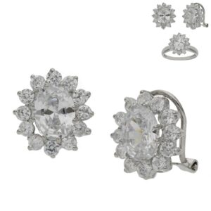 Pendientes oro blanco 18kl circonitas