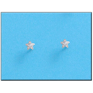 Pendientes oro blanco 18kl estrellas
