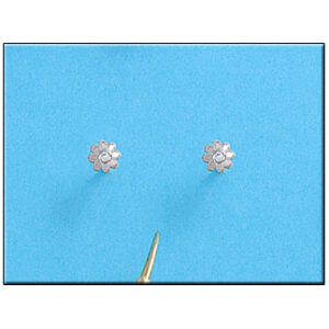 Pendientes oro blanco 18kl margarita