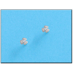 Pendientes oro blanco 18kl trebol