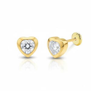 Pendientes oro 18kl corazon - 6mm