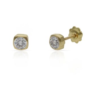 Pendientes oro 18kl cuadrados