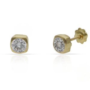 Pendientes oro 18kl cuadrados