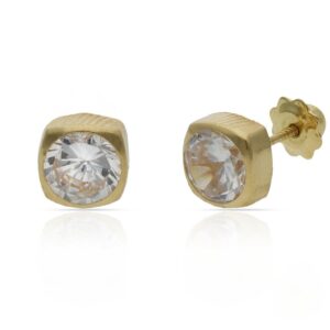 Pendientes oro 18kl cuadrados