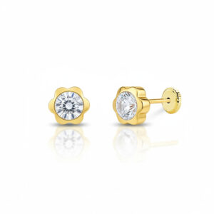 Pendientes oro 18kl flor