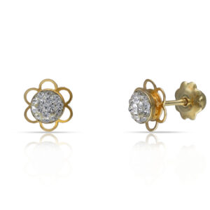 Pendientes oro 18kl flor