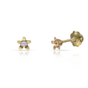 Pendientes oro 18kl flor