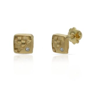 Pendientes oro 18kl cuadrados