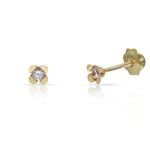 Pendientes oro 18kl flor