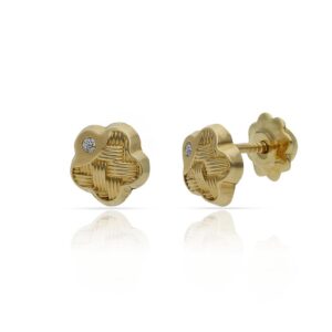 Pendientes oro 18kl flor