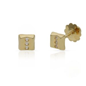 Pendientes oro 18kl cuadrados