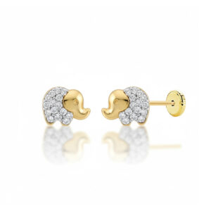 Pendientes oro 18kl elefante