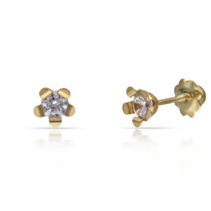 Pendientes oro 18kl flor