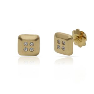 Pendientes oro 18kl cuadrados