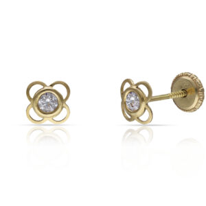 Pendientes oro 18kl flor