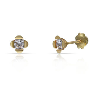 Pendientes oro 18kl flor
