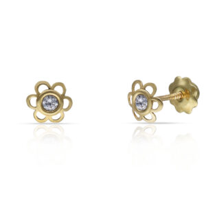 Pendientes oro 18kl flor