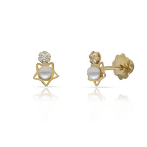 Pendientes oro 18kl perlas