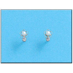 Pendientes oro blanco 18kl perlas