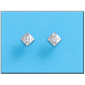 Pendientes oro blanco 18kl cuadrados