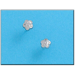 Pendientes oro blanco 18kl flor