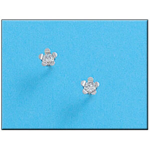 Pendientes oro blanco 18kl flor