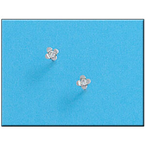 Pendientes oro blanco 18kl flor