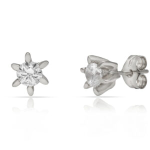 Pendientes oro blanco 18kl circonita