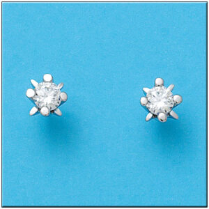 Pendientes oro blanco 18kl circonitas
