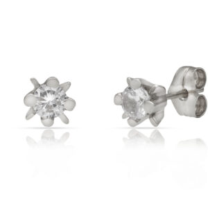 Pendientes oro blanco 18kl circonitas