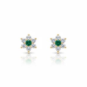 Pendientes oro 18kl crisopal verde