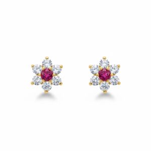 Pendientes oro de 18kl crisopal rojo