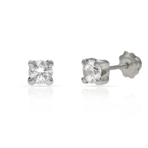 Pendientes oro blanco 18kl - 4x4 mm