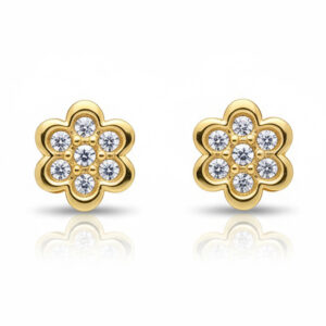 Pendientes oro 18kl flor