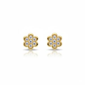 Pendientes oro 18kl flor