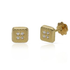Pendientes oro 18kl cuadrados