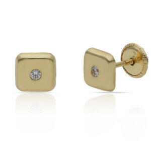 Pendientes oro 18kl cuadrados