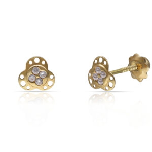 Pendientes oro 18kl flor
