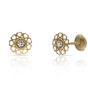 Pendientes oro 18kl corazones