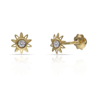Pendientes oro 18kl sol