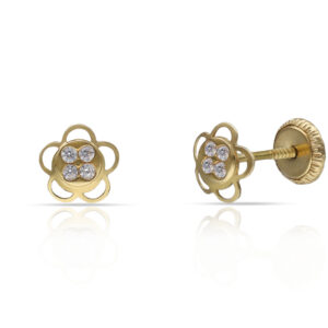 Pendientes oro 18kl flor