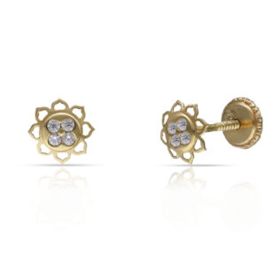 Pendientes oro 18kl flor