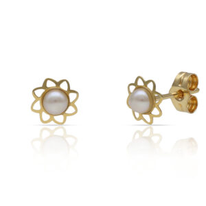 Pendientes oro 18kl flor