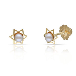 Pendientes oro 18kl estrella