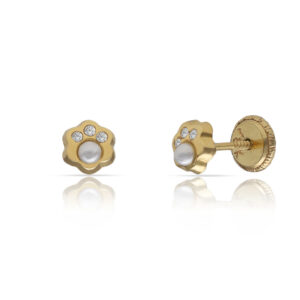 Pendientes oro 18kl flor