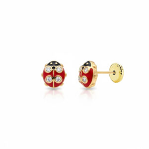 Pendientes oro 18kl mariquita