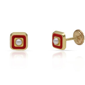 Pendientes oro 18kl cuadrados